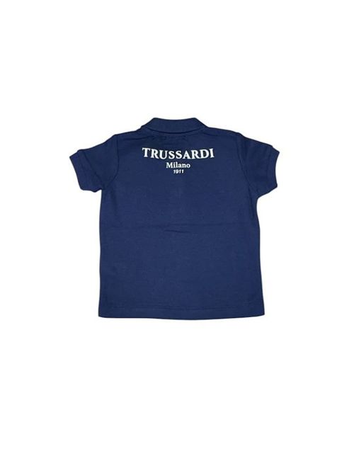 Polo con logo lettering sul retro TRUSSARDI JEANS | TIP25014PO/OFBLUE_NAVY